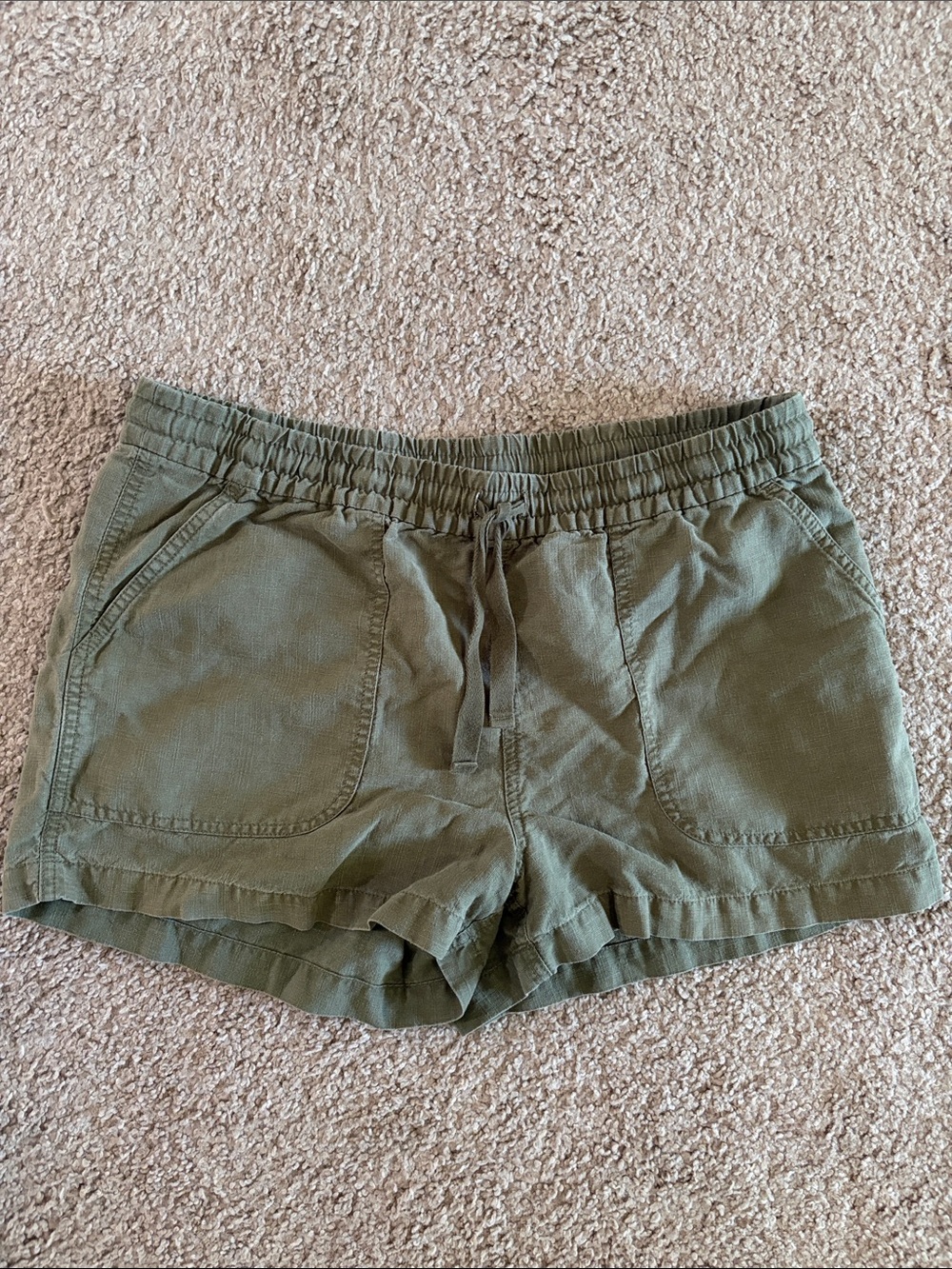 J. Crew Olive Green Elastic-Waist Utility Shorts